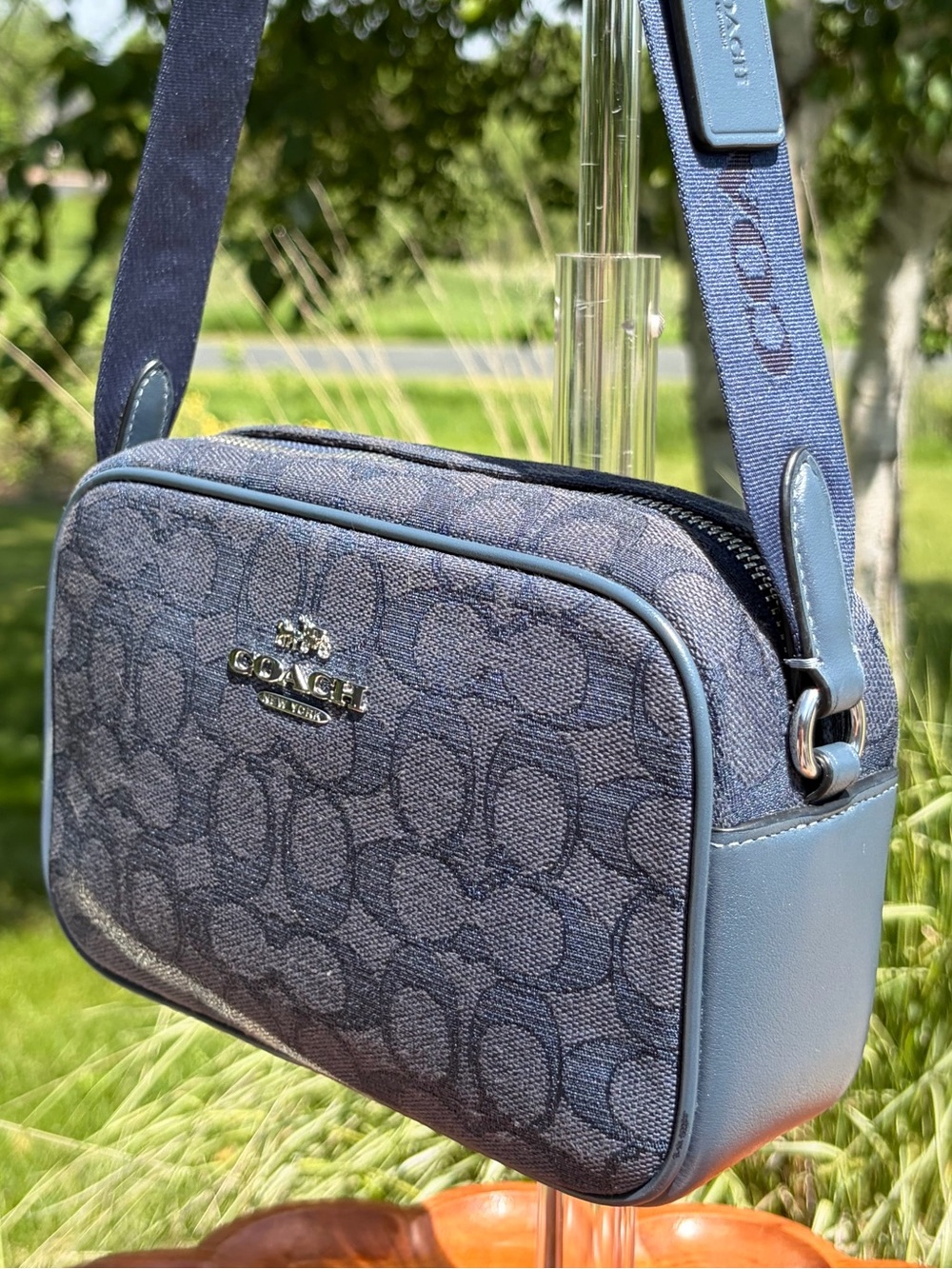 Coach Mini Jamie Denim Signature Jacquard Camera Crossbody Bag CT861 EUC - Picture 4 of 17
